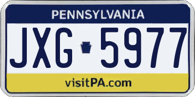 PA license plate JXG5977