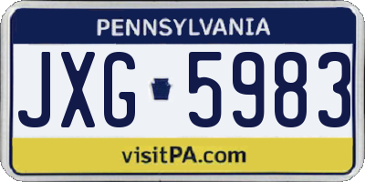 PA license plate JXG5983