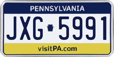 PA license plate JXG5991