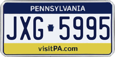 PA license plate JXG5995