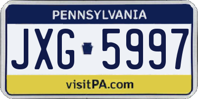 PA license plate JXG5997
