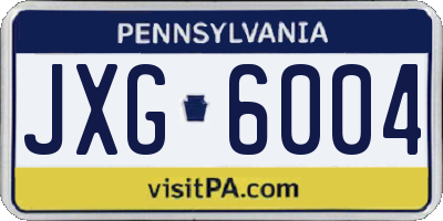 PA license plate JXG6004