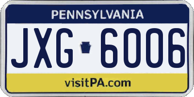PA license plate JXG6006