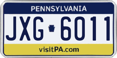 PA license plate JXG6011