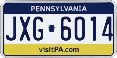 PA license plate JXG6014