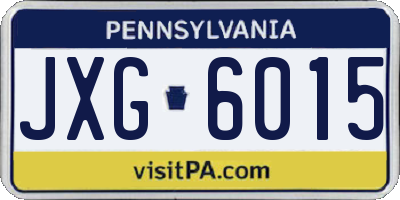 PA license plate JXG6015