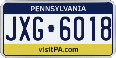 PA license plate JXG6018