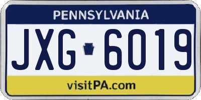 PA license plate JXG6019