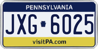 PA license plate JXG6025
