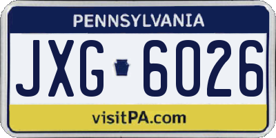 PA license plate JXG6026