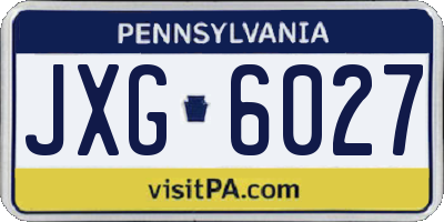 PA license plate JXG6027