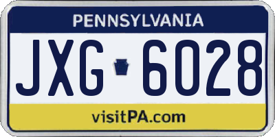 PA license plate JXG6028