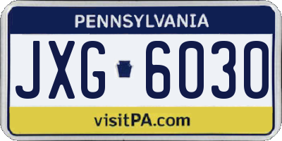 PA license plate JXG6030