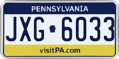 PA license plate JXG6033