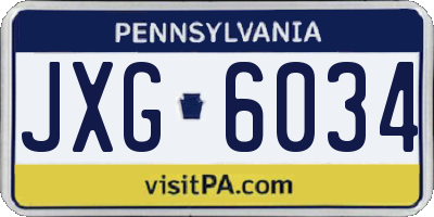 PA license plate JXG6034