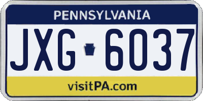 PA license plate JXG6037