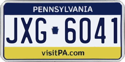 PA license plate JXG6041