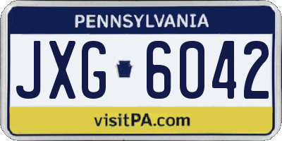 PA license plate JXG6042