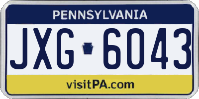 PA license plate JXG6043