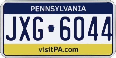 PA license plate JXG6044