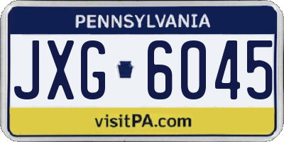 PA license plate JXG6045