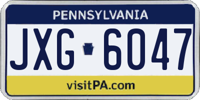 PA license plate JXG6047