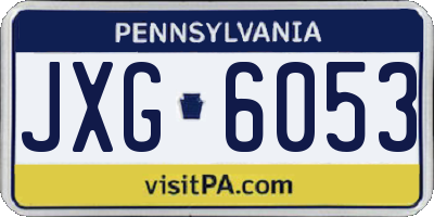 PA license plate JXG6053