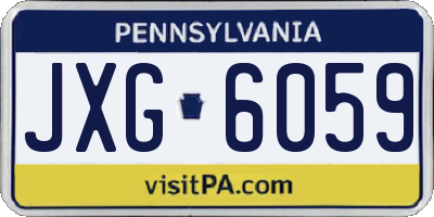PA license plate JXG6059