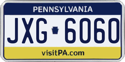 PA license plate JXG6060