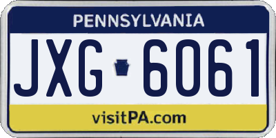 PA license plate JXG6061