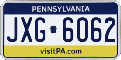 PA license plate JXG6062