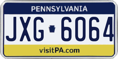 PA license plate JXG6064