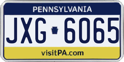 PA license plate JXG6065