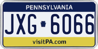 PA license plate JXG6066
