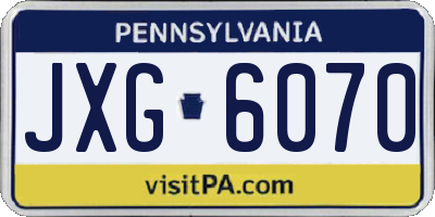 PA license plate JXG6070