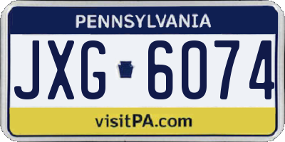 PA license plate JXG6074