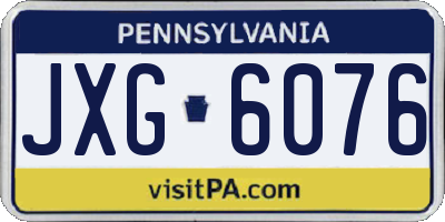 PA license plate JXG6076