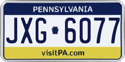 PA license plate JXG6077