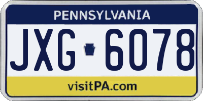 PA license plate JXG6078