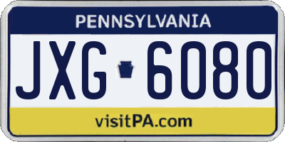 PA license plate JXG6080