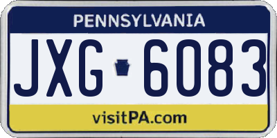 PA license plate JXG6083