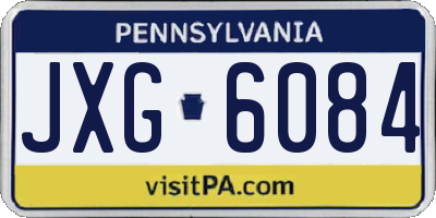 PA license plate JXG6084