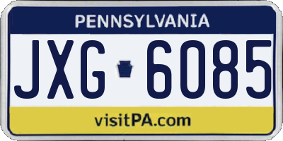 PA license plate JXG6085
