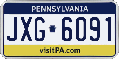 PA license plate JXG6091