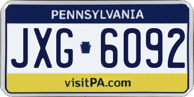 PA license plate JXG6092