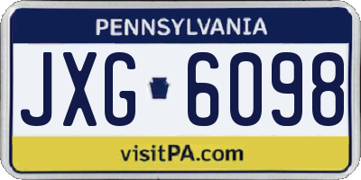 PA license plate JXG6098