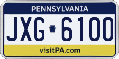 PA license plate JXG6100