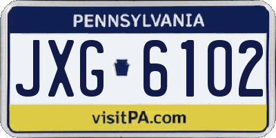 PA license plate JXG6102