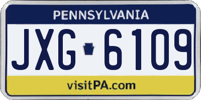 PA license plate JXG6109