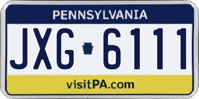 PA license plate JXG6111
